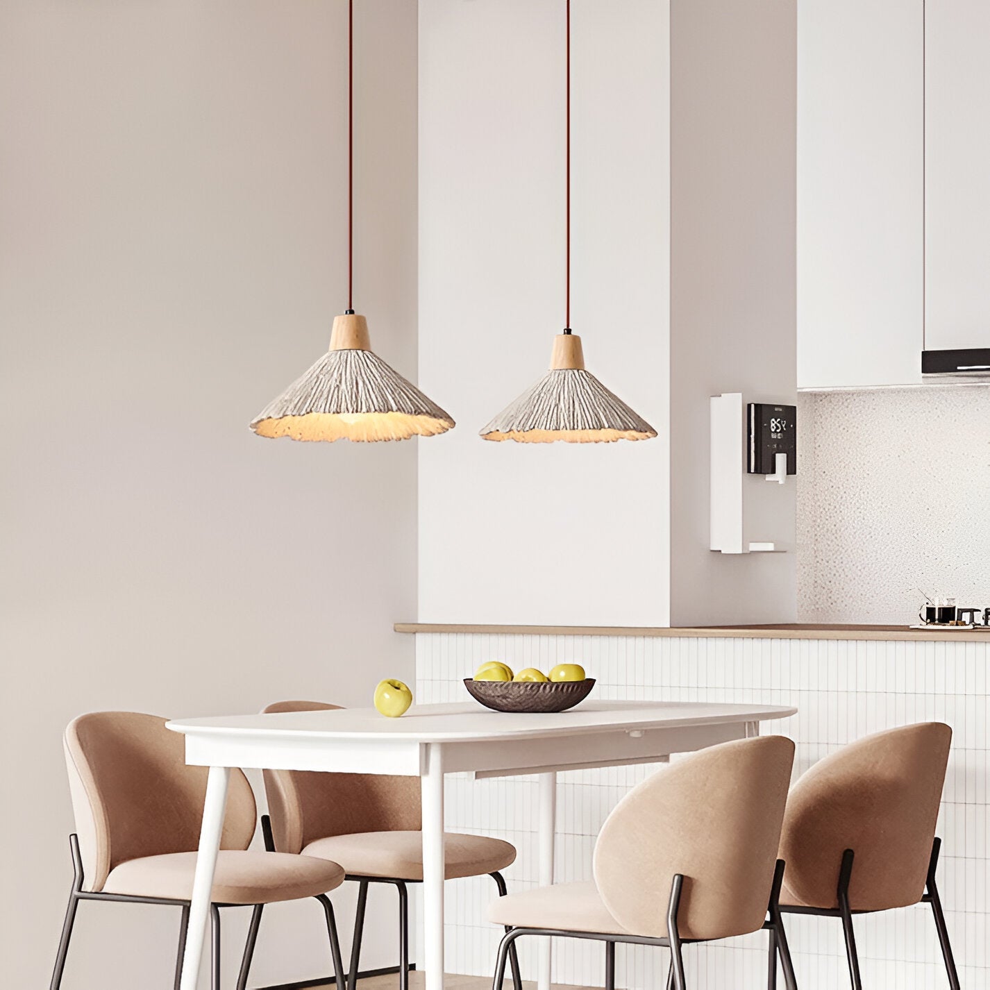 Cream Retro Wabi-Sabi LED Pendant Light