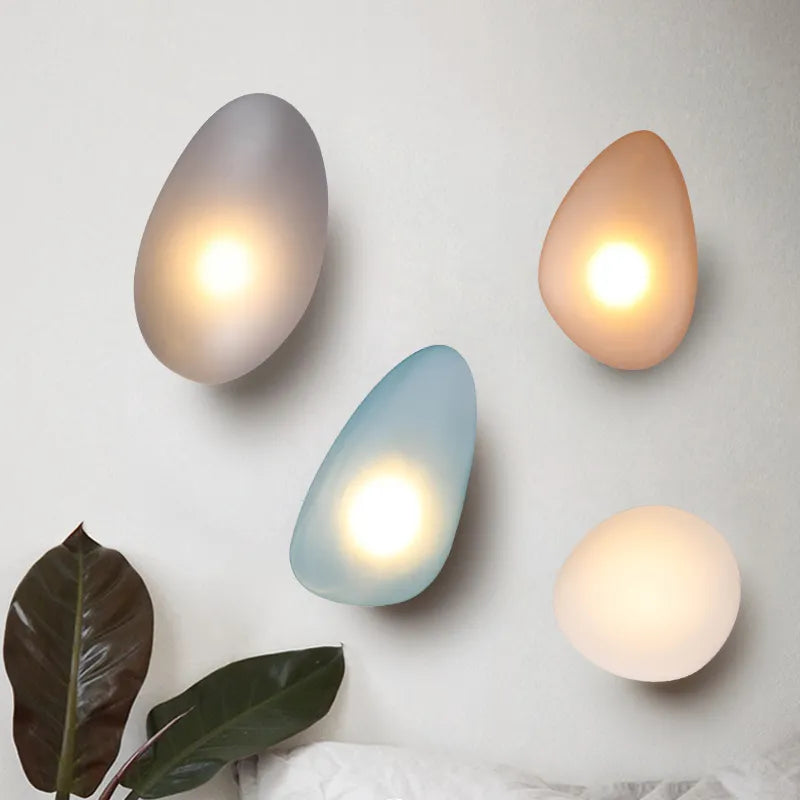 Stained Cobblestone Shape Glass Wall Light