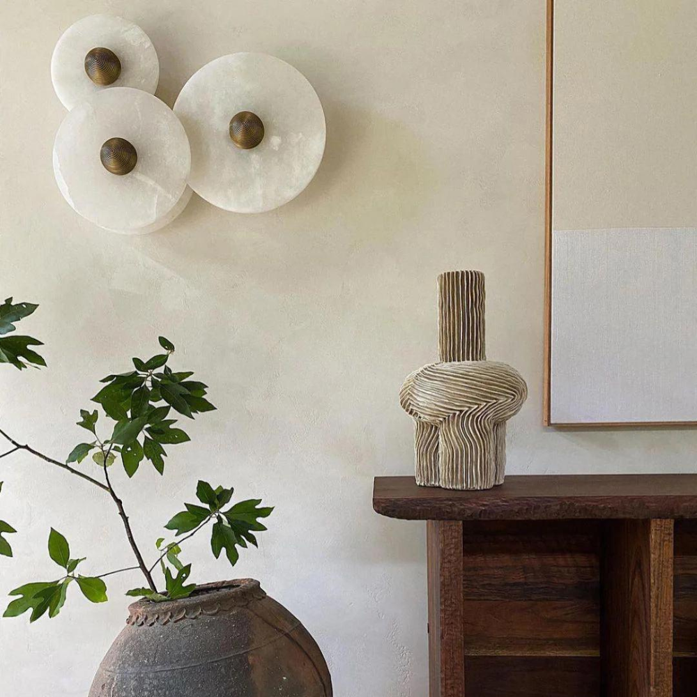 ALABASTER DISC WALL LAMP
