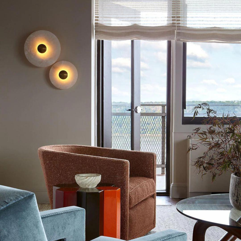 ALABASTER DISC WALL LAMP