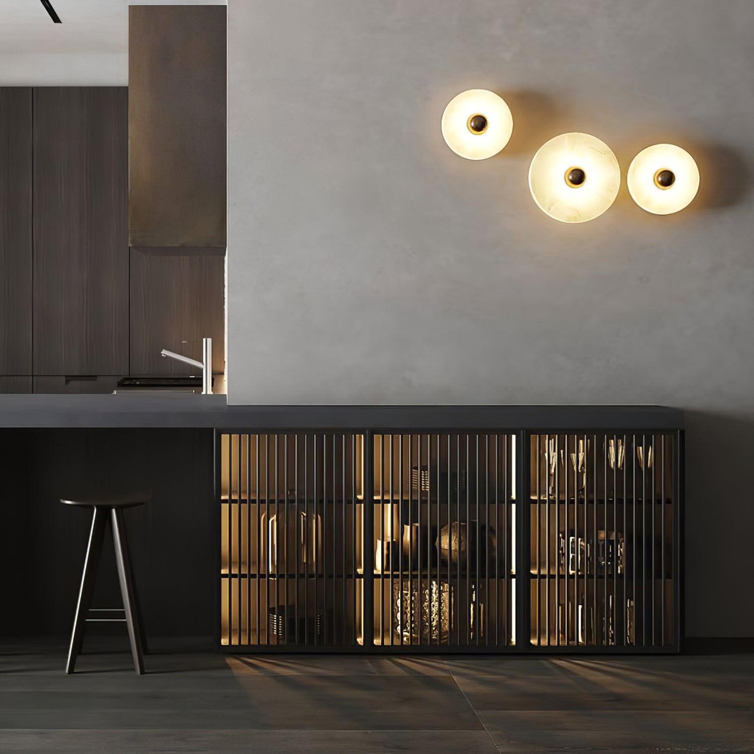 ALABASTER DISC WALL LAMP