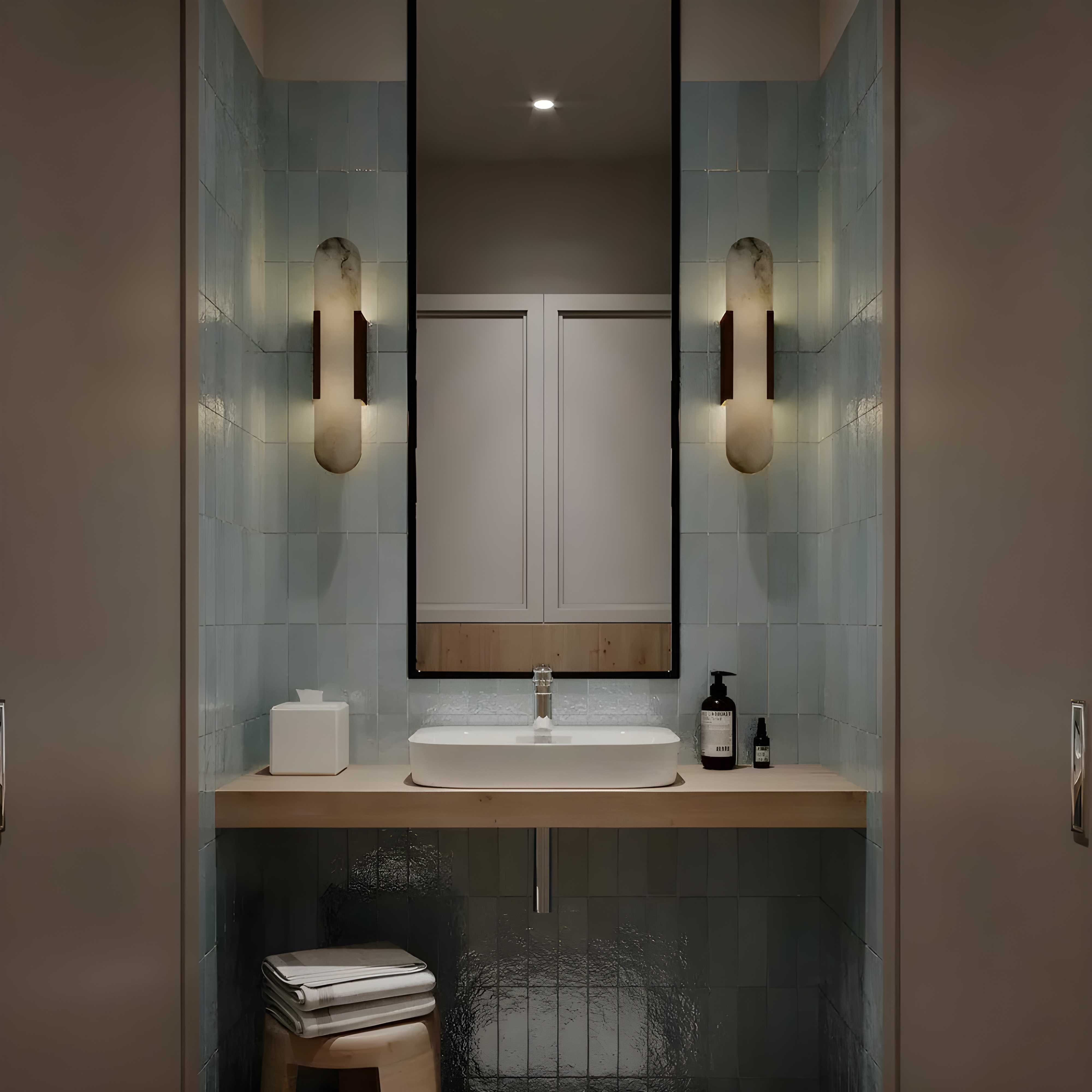 ALABASTER PILL WALL LAMP