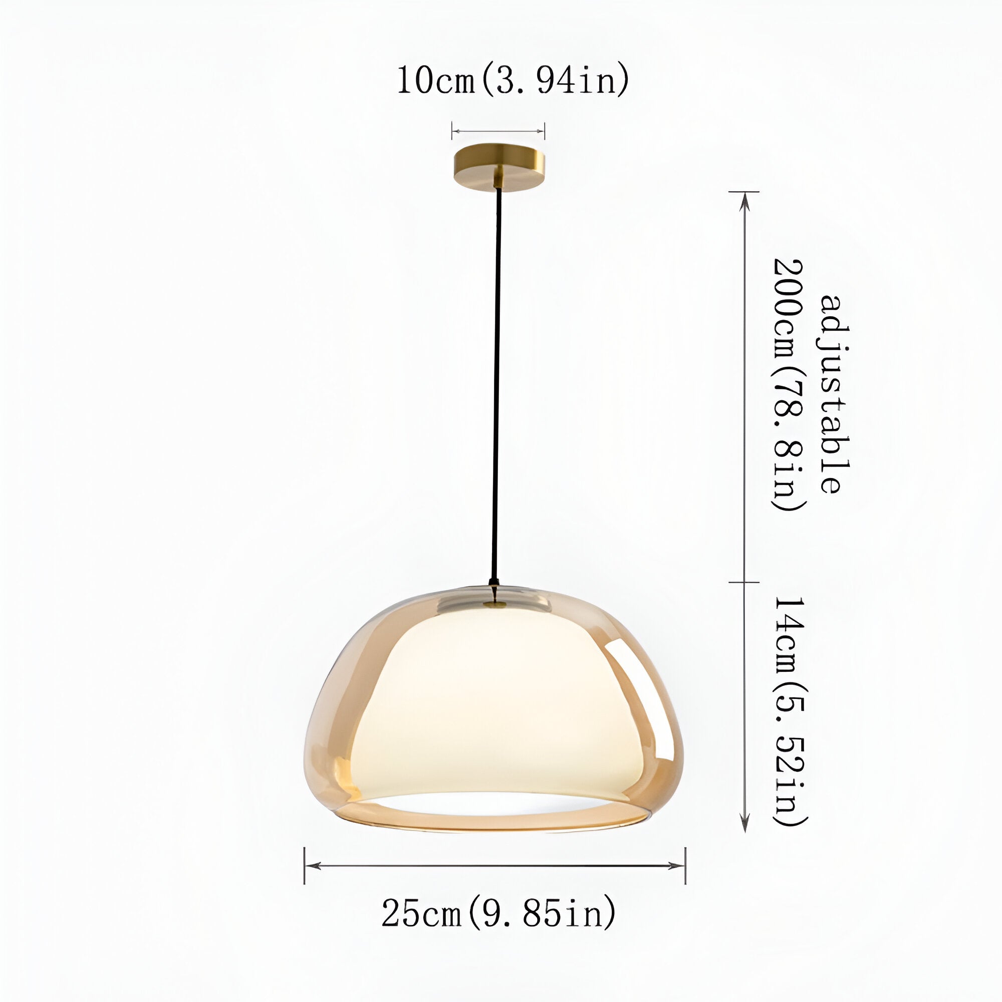 AMBER JELLY GLASS PENDANT