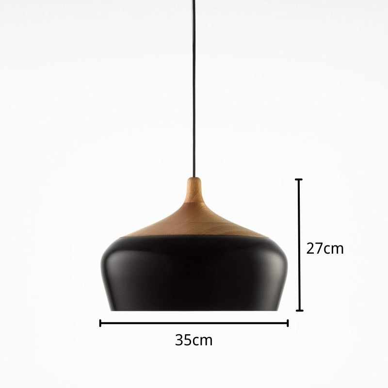 BLACK TEARDROP WOOD PENDANT