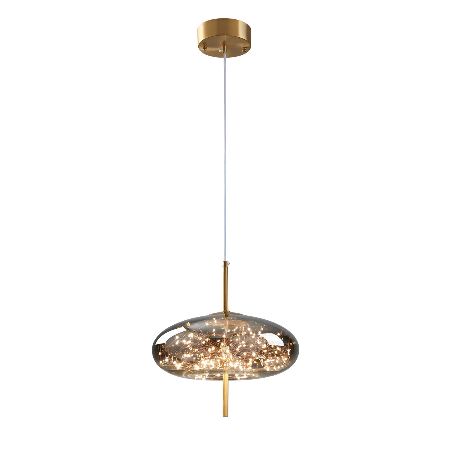 BRASS JEWEL DISC PENDANT