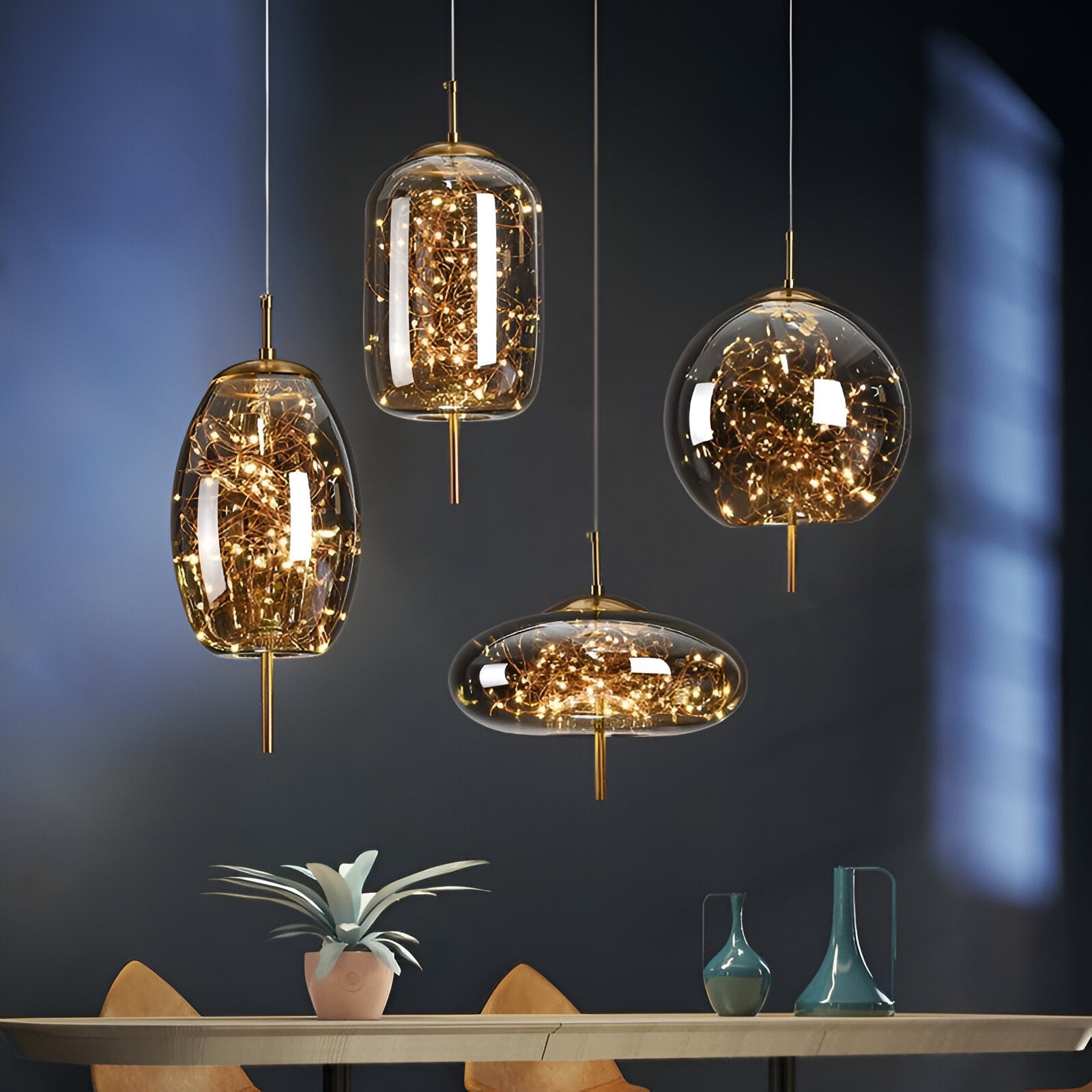 BRASS JEWEL DISC PENDANT