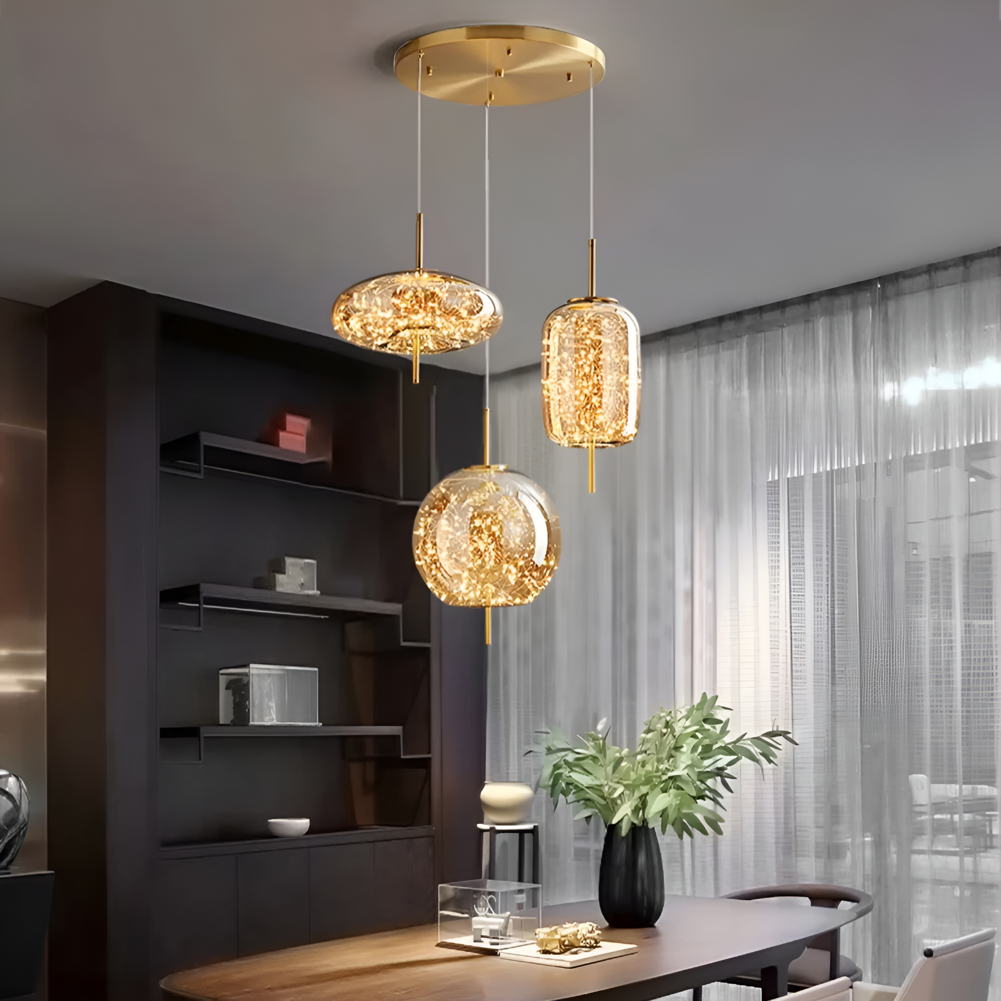 BRASS JEWEL DISC PENDANT