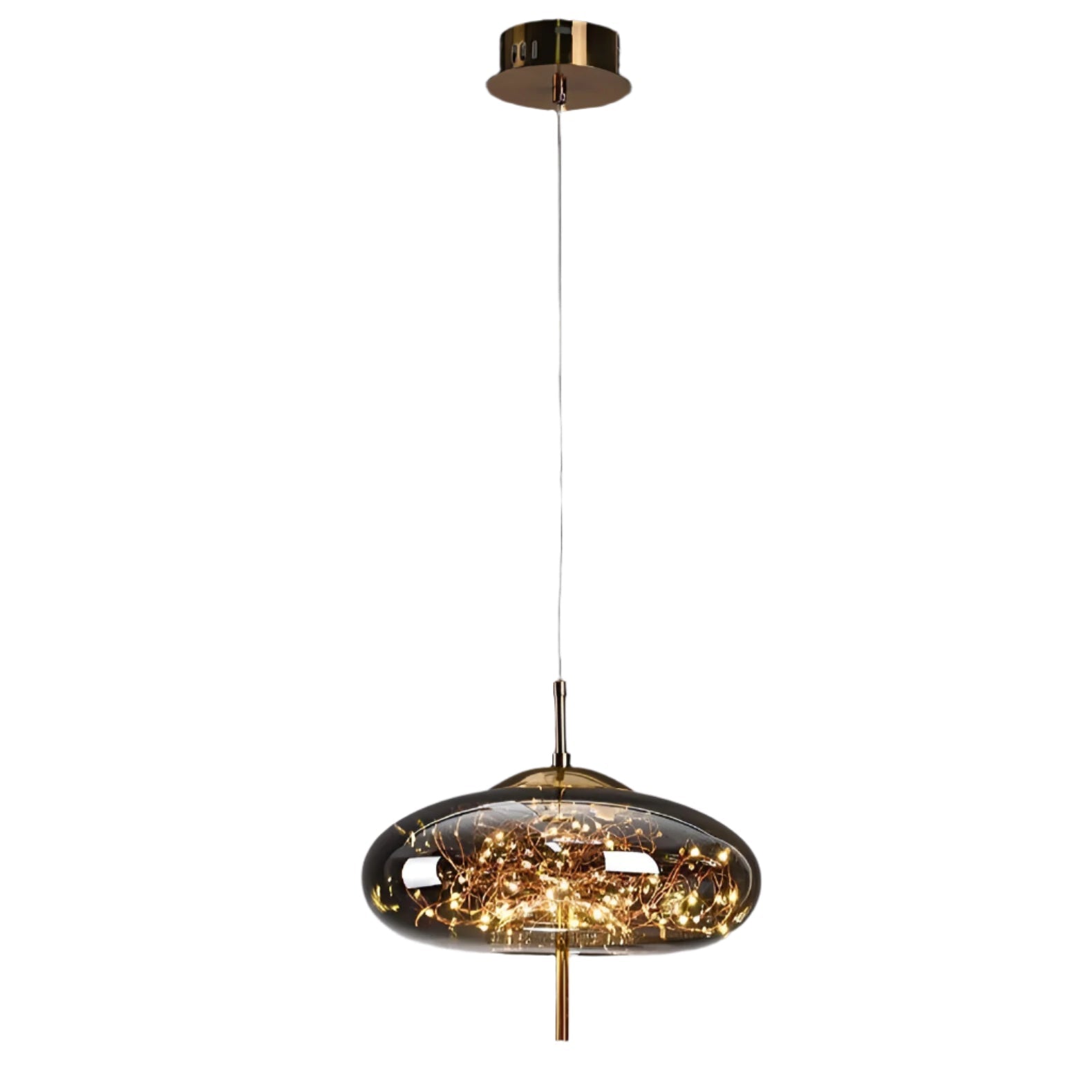 BRASS JEWEL DISC PENDANT