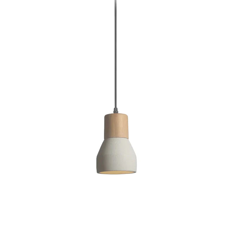 CEMENT CONE WOOD PENDANT