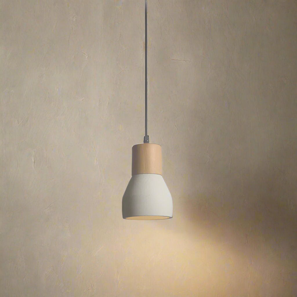 CEMENT CONE WOOD PENDANT
