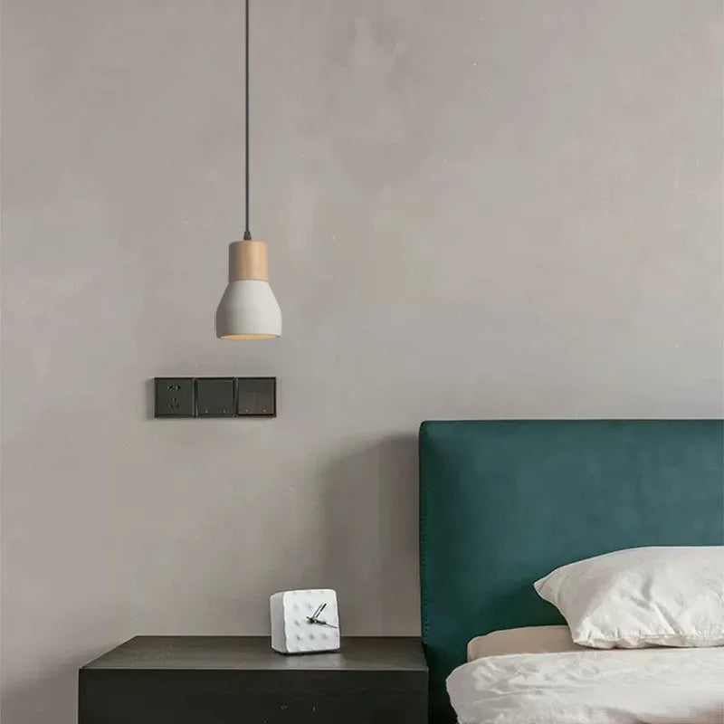 CEMENT CONE WOOD PENDANT