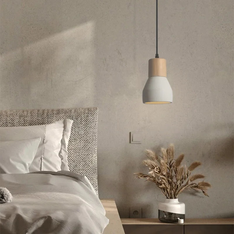 CEMENT CONE WOOD PENDANT