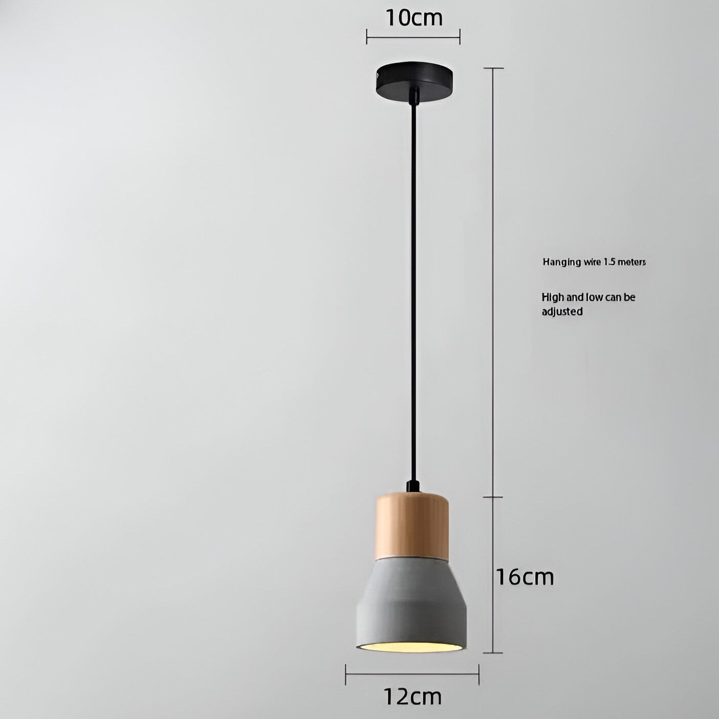 CEMENT CONE WOOD PENDANT