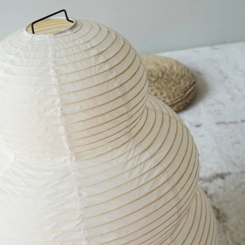 Japanese Wabi Sabi White Rice Paper Table Lamp