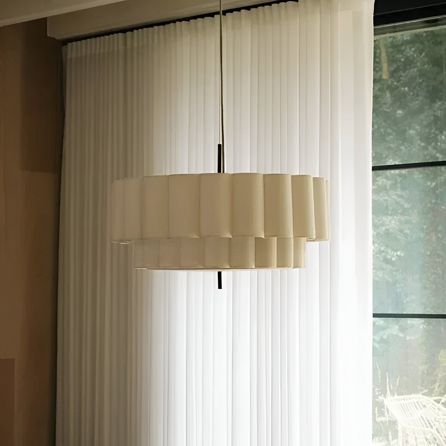 Boho Fabric Ripple Pendant Light