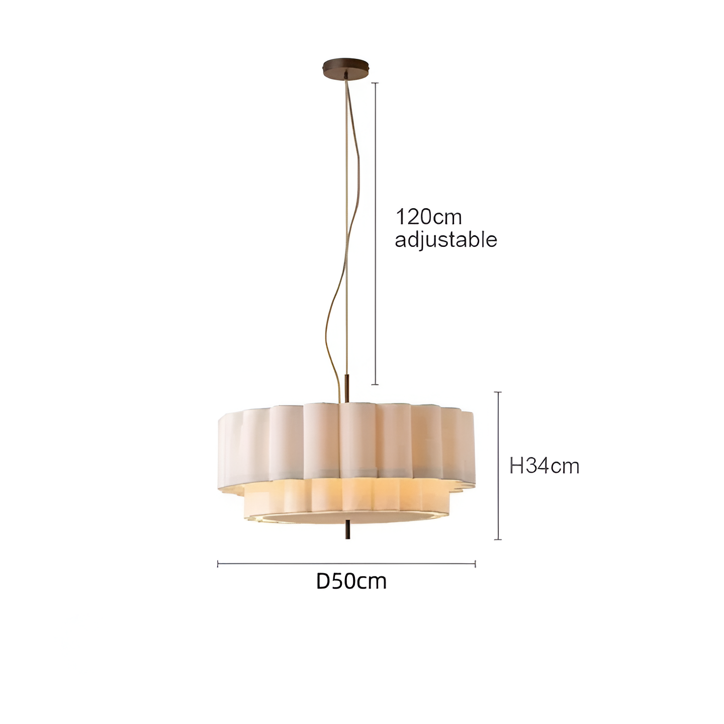 Boho Fabric Ripple Pendant Light