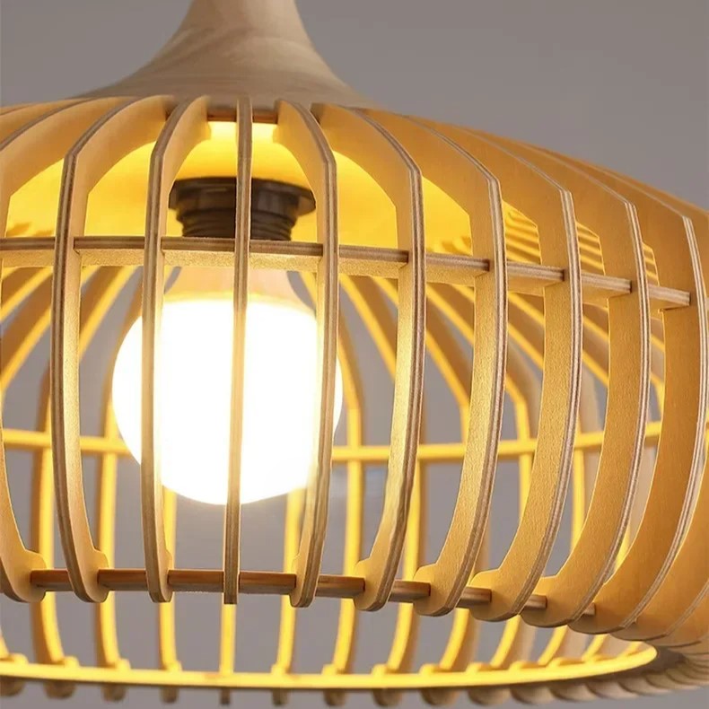 The Halo of Zen Japandi Wood Pendant Light