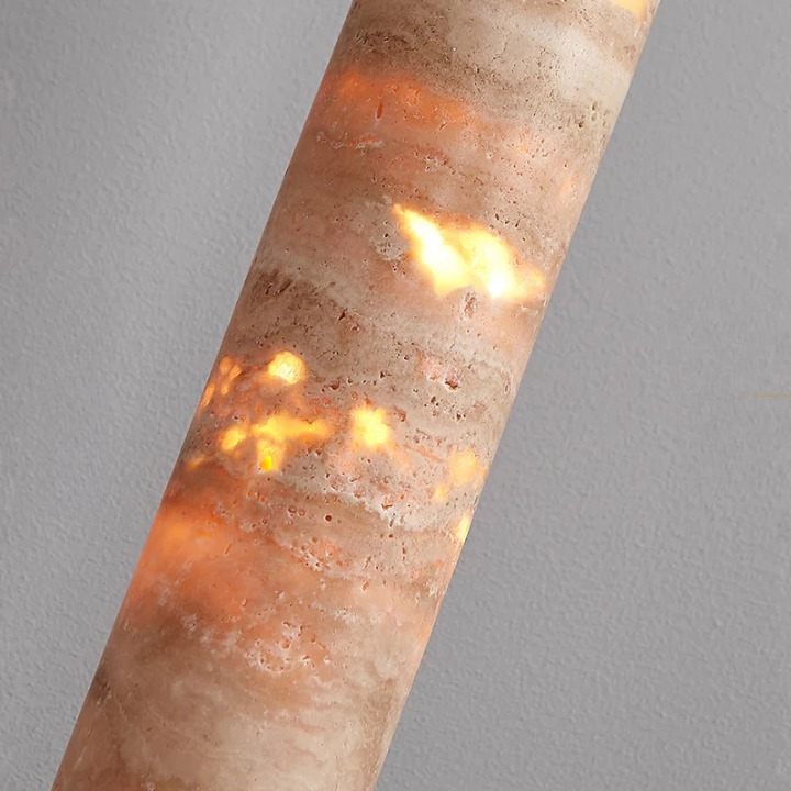Cream Travertine Tube Pendant Light