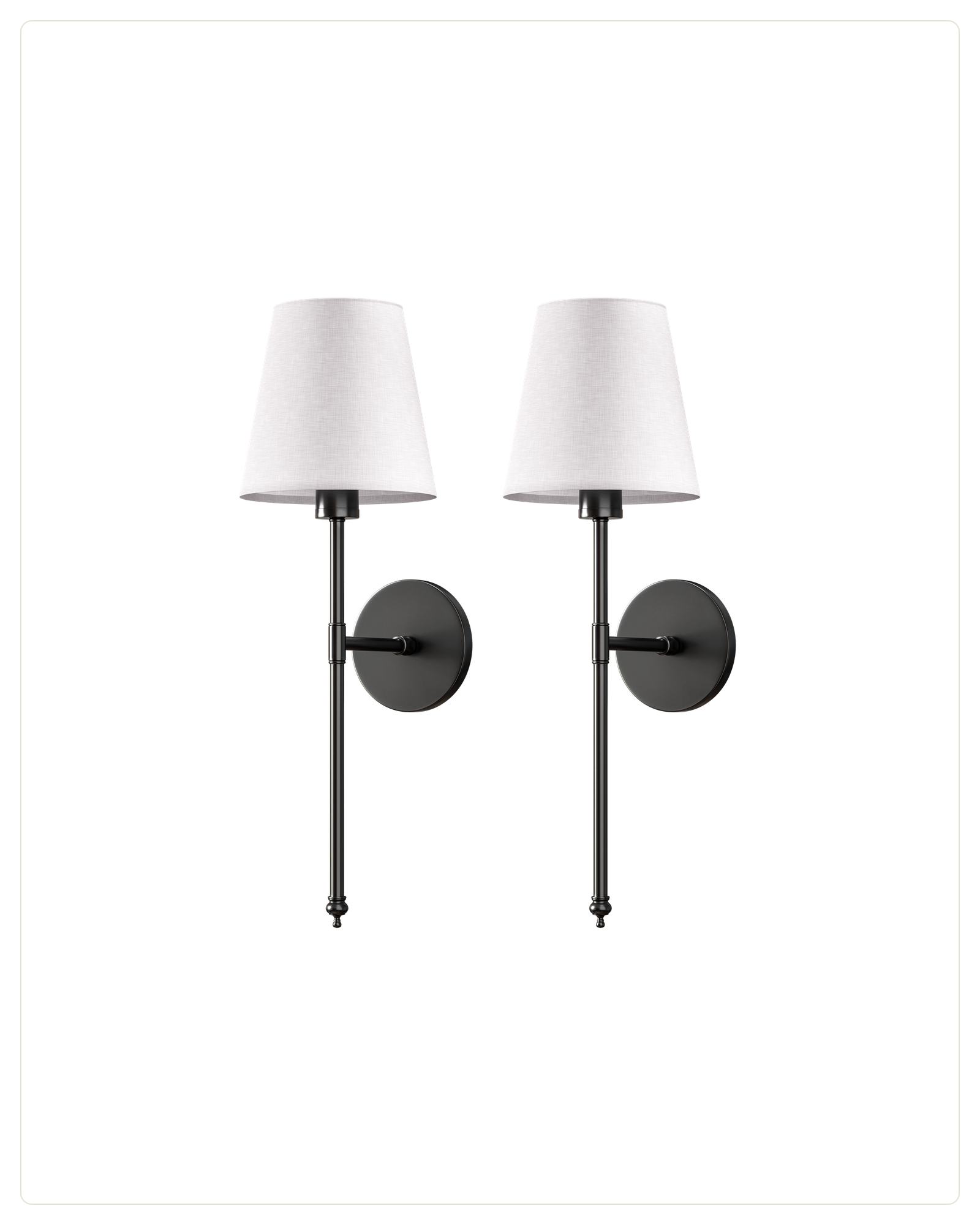 Elegant Wireless Wall Sconces in Black