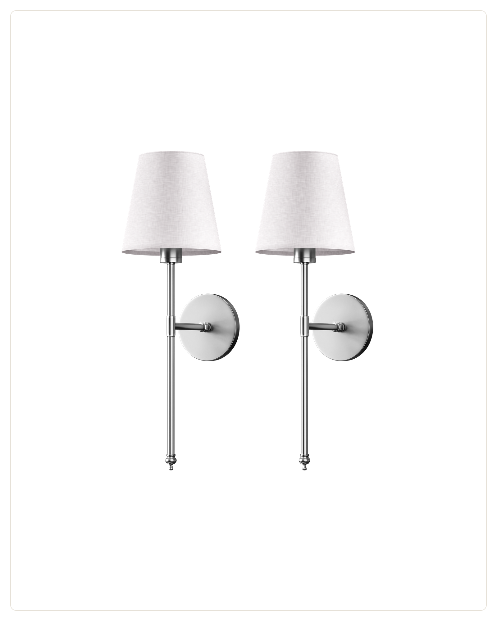 Elegant Wireless Wall Sconces in Silver