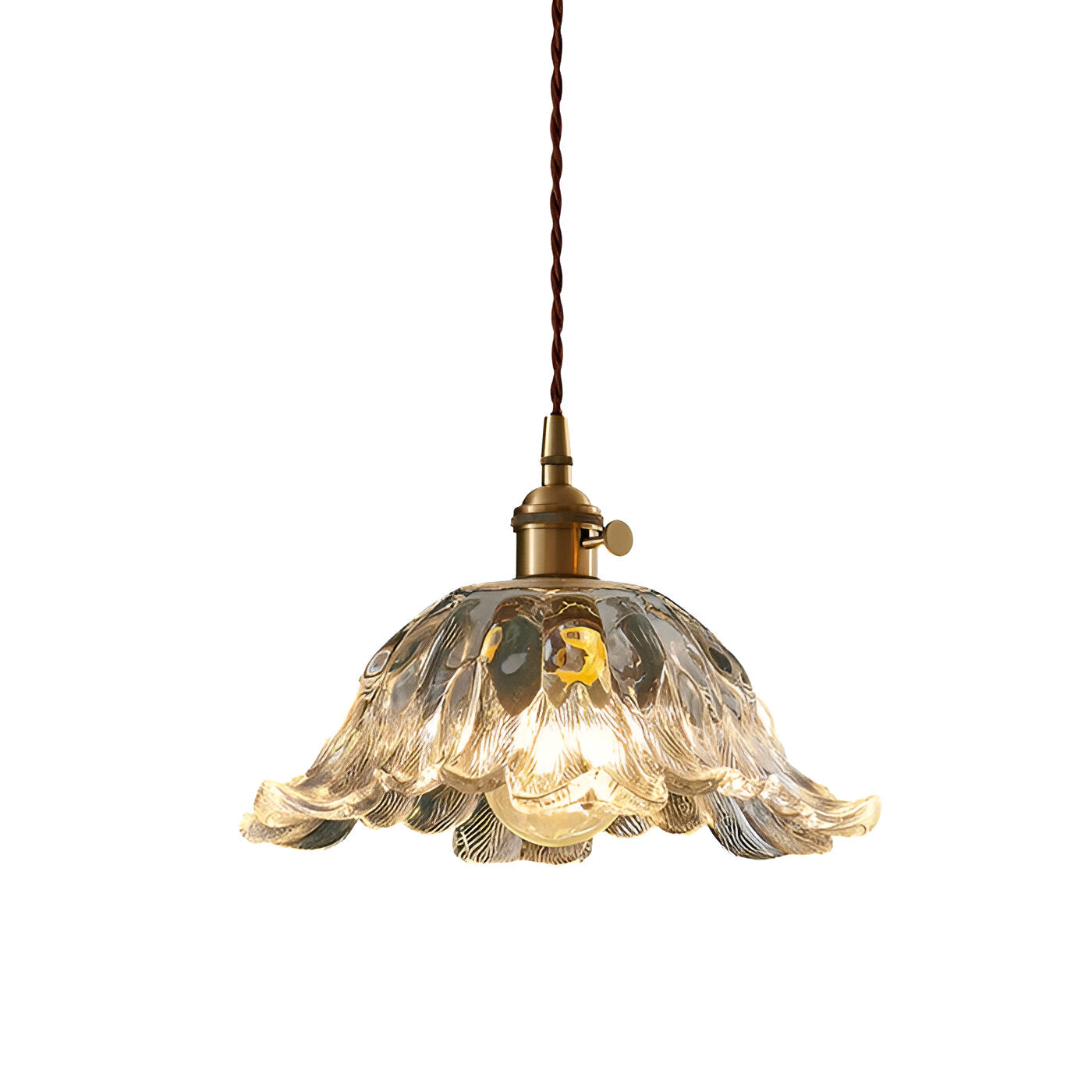 FLUTED GLASS FLOWER PENDANT