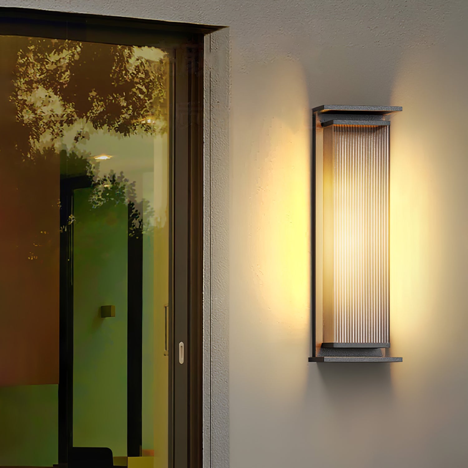FROSTED BOX OUTDOOR LAMP