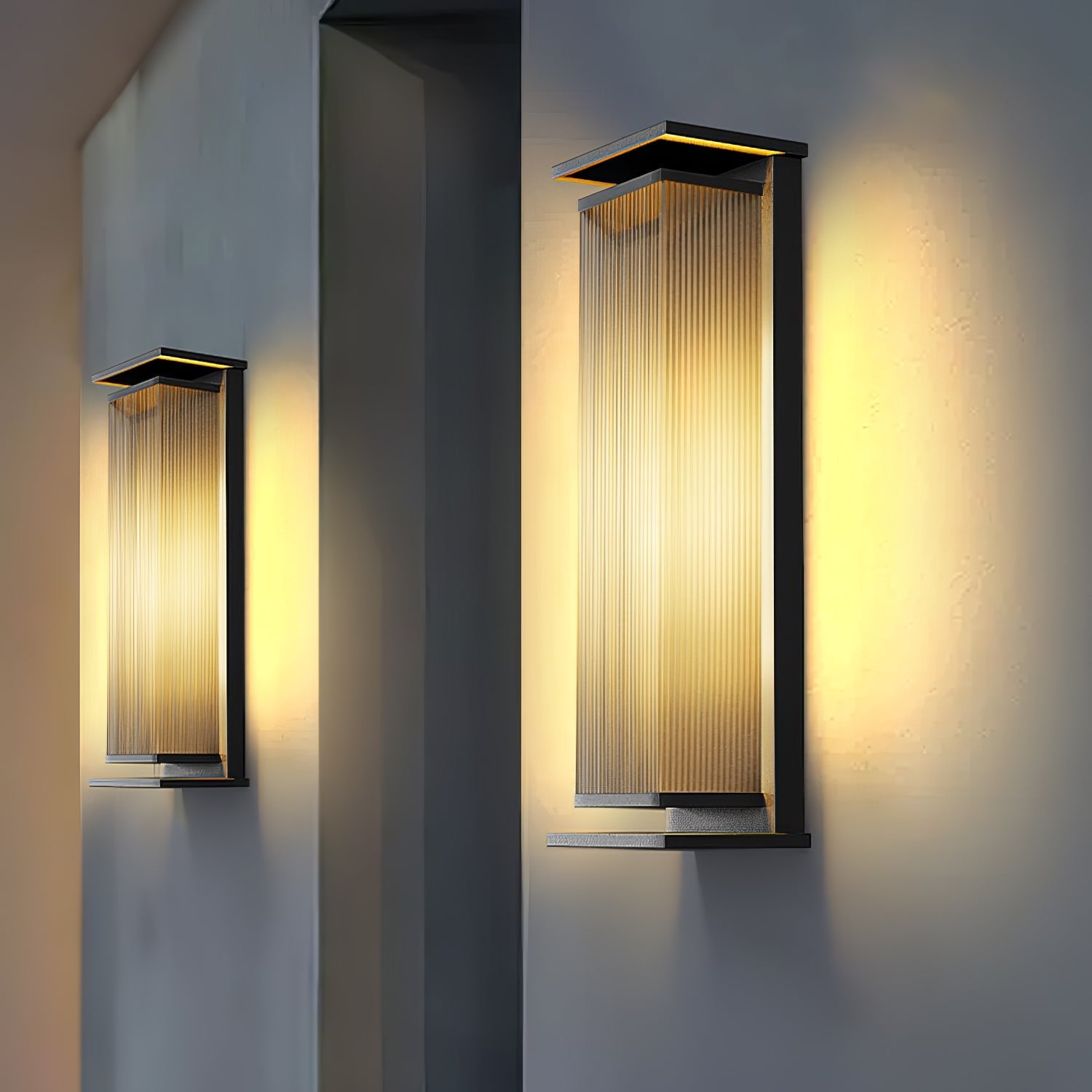 FROSTED BOX OUTDOOR LAMP