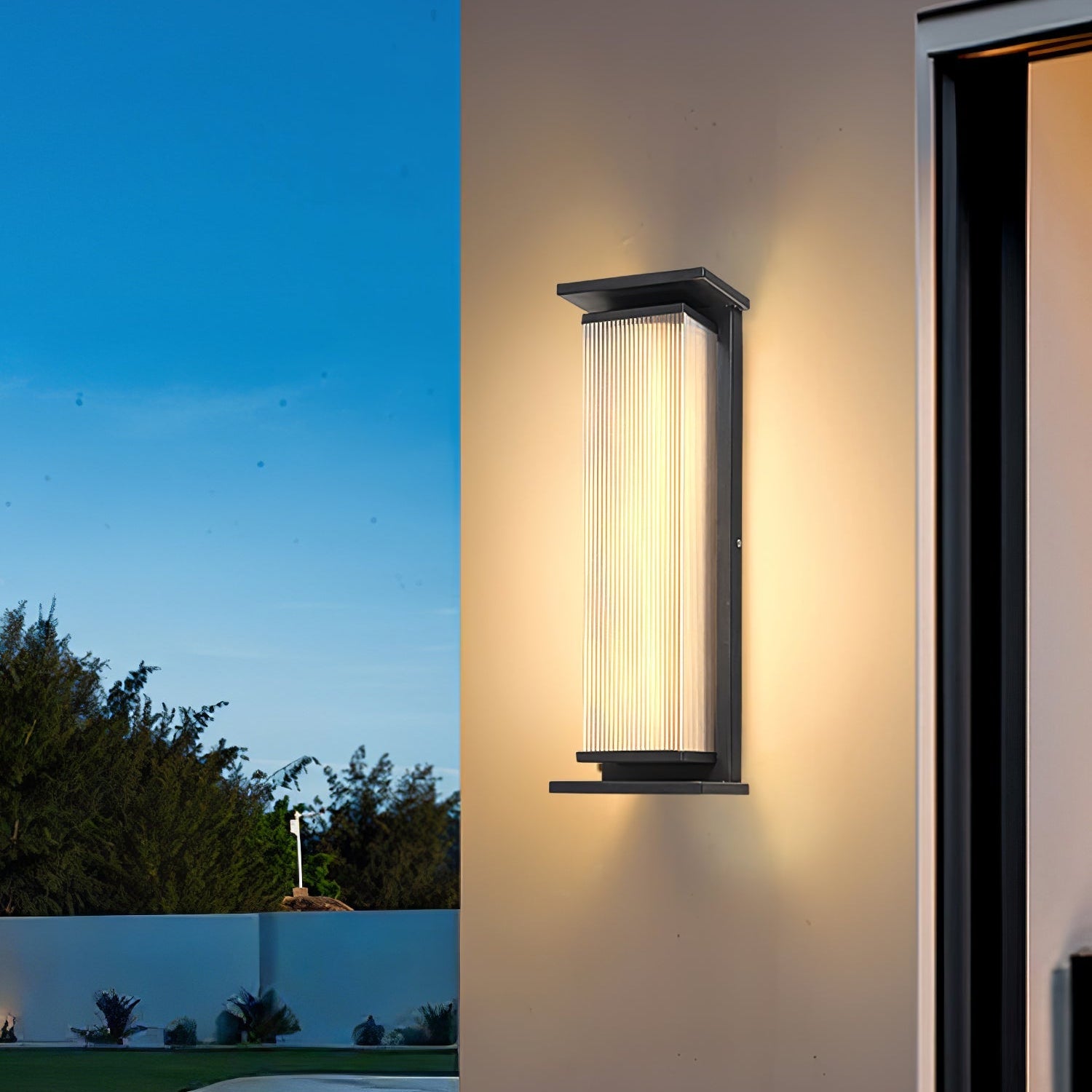FROSTED BOX OUTDOOR LAMP