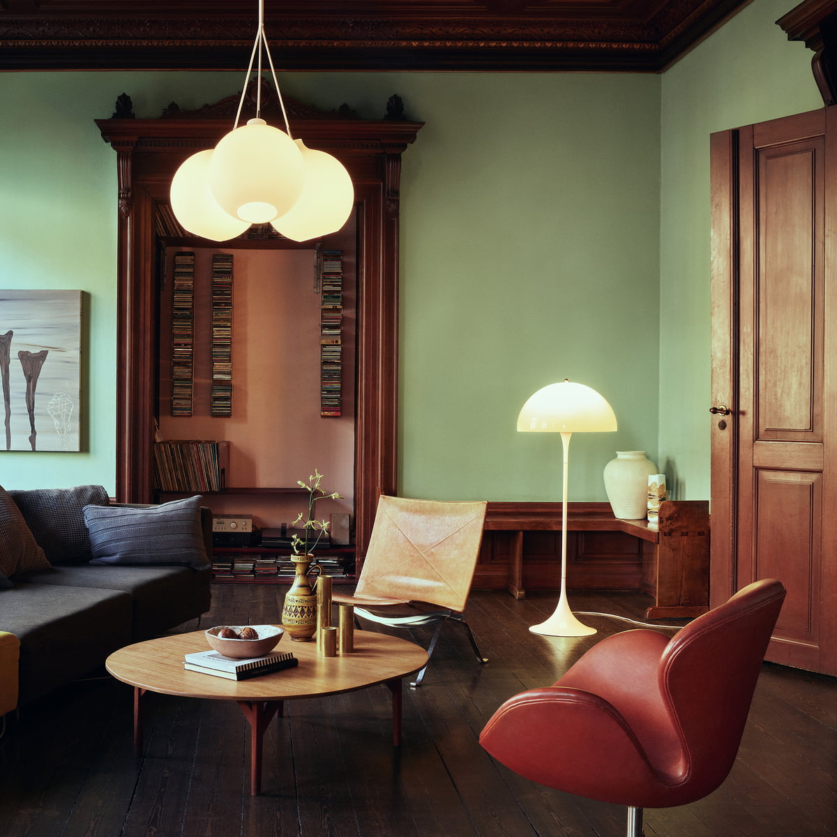 OPALINE TRUMPET FLOOR LAMP