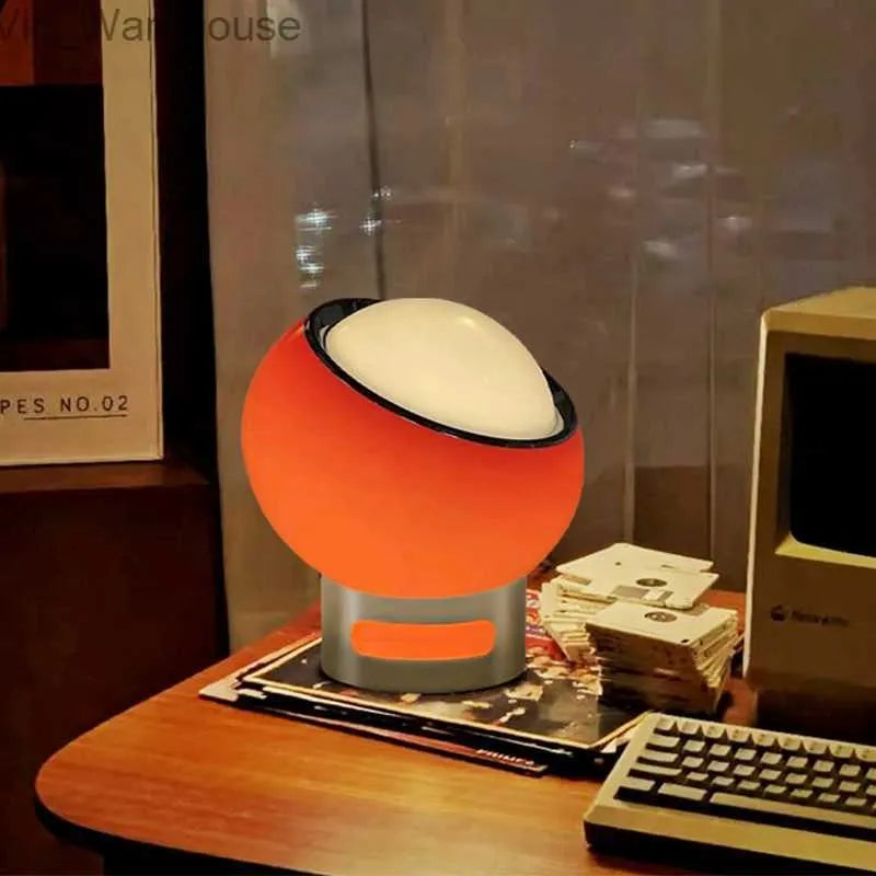 RETRO ORANGE ORB TABLE LAMP