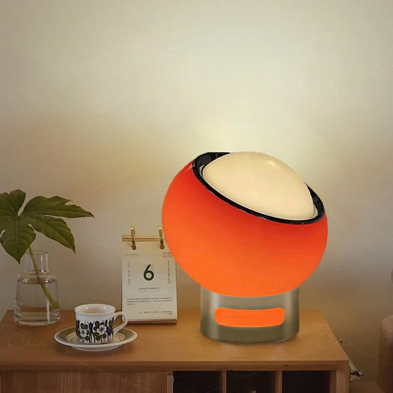 RETRO ORANGE ORB TABLE LAMP