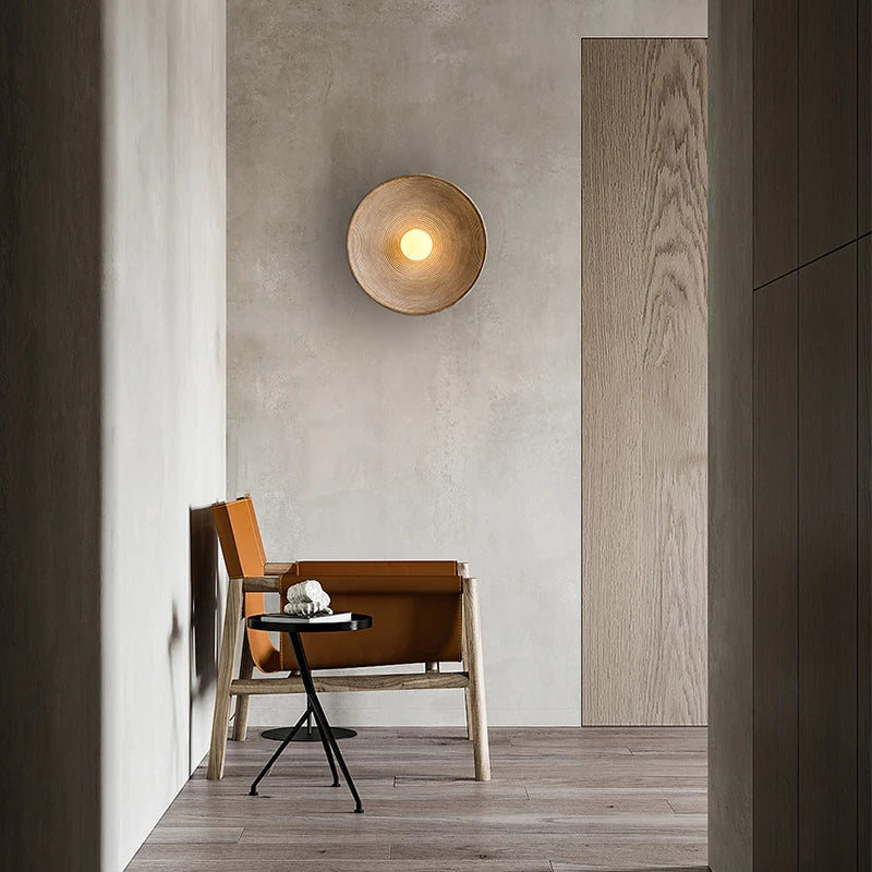 RIDGED BRONZE DISC LAMP