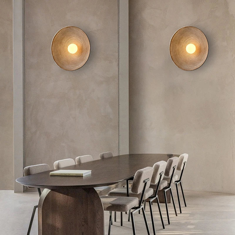 RIDGED BRONZE DISC LAMP