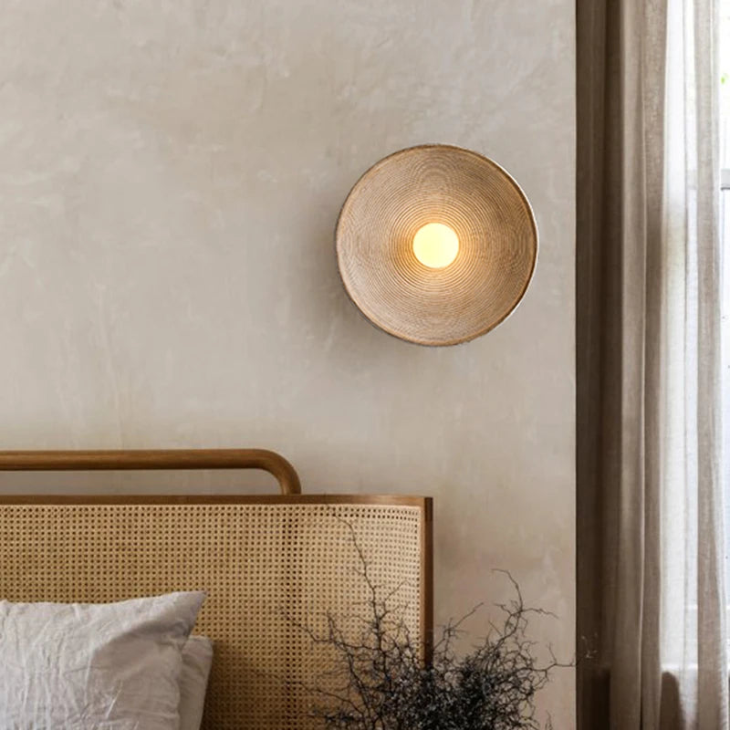 RIDGED BRONZE DISC LAMP