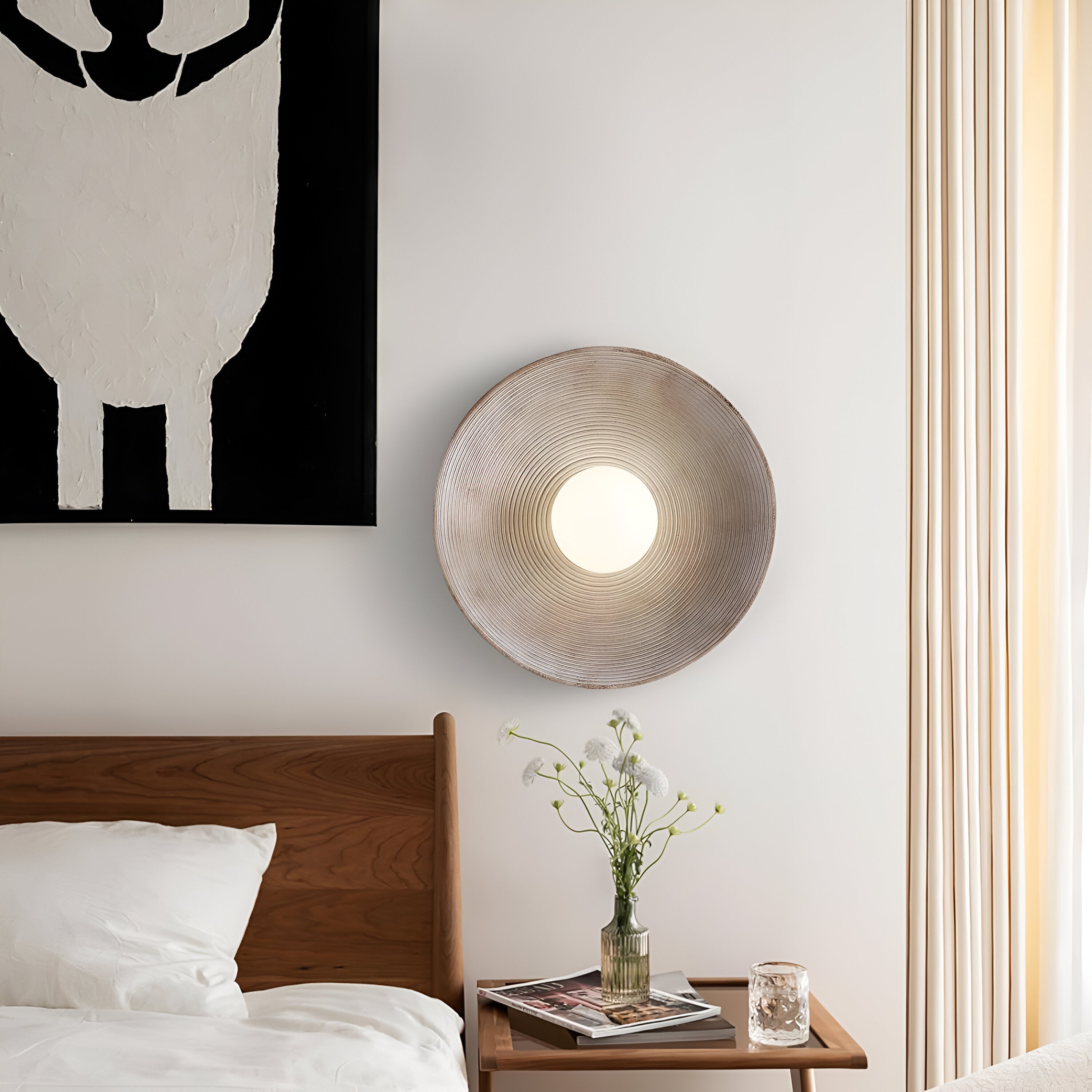 RIDGED BRONZE DISC LAMP
