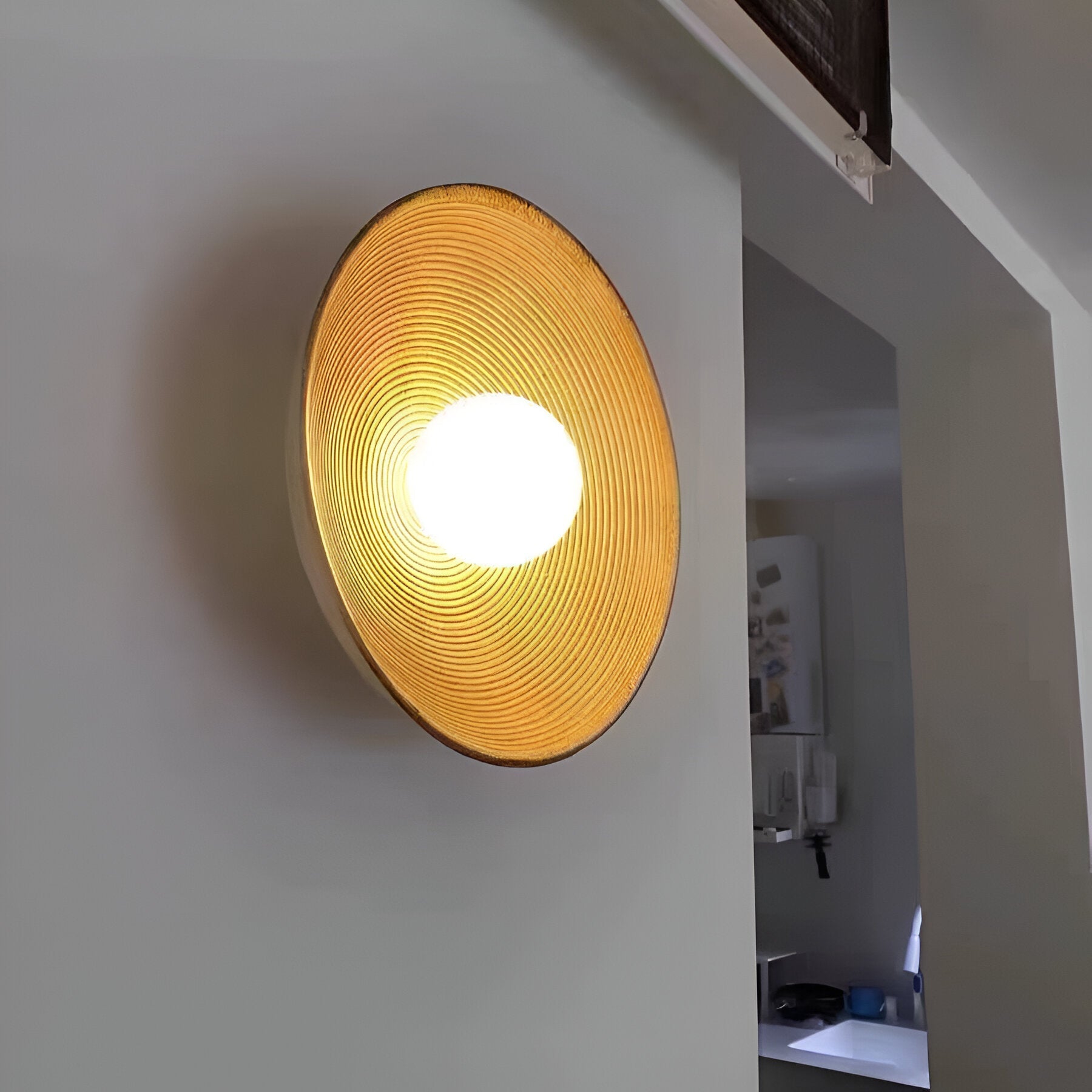 RIDGED BRONZE DISC LAMP