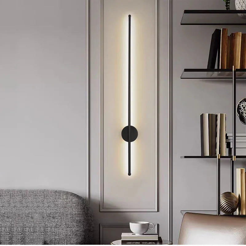 SLIM BLACK BAR WALL LAMP
