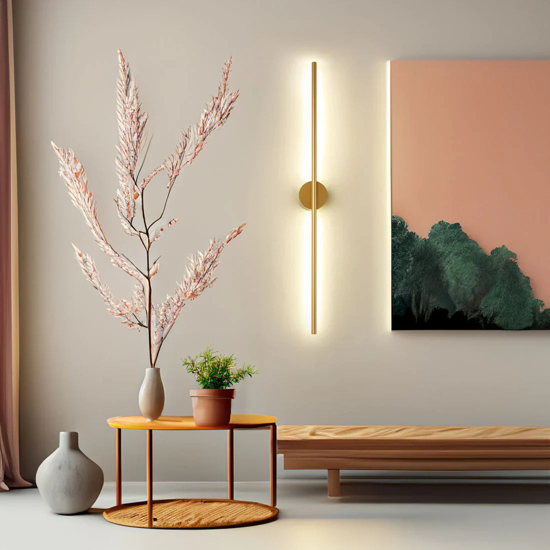 SLIM BLACK BAR WALL LAMP