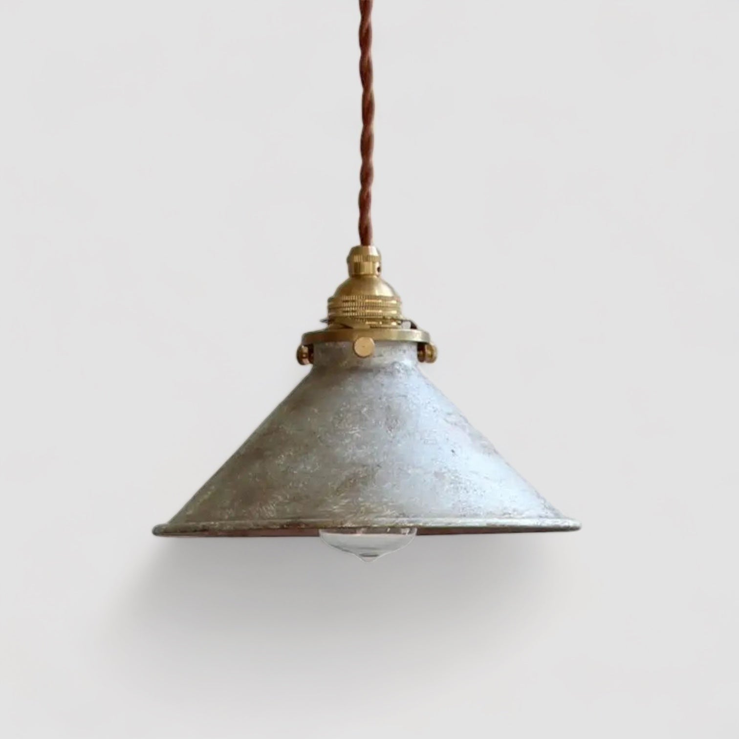 TEAL ENAMEL DOME PENDANT