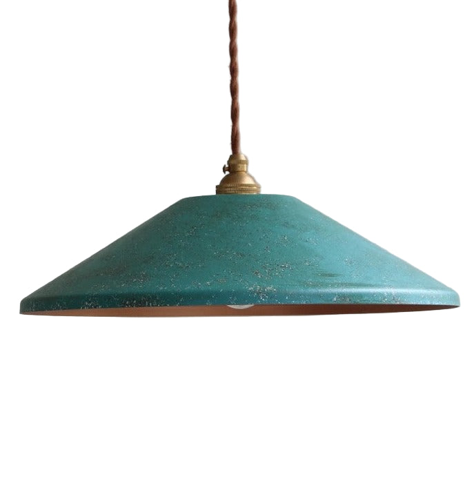 TEAL ENAMEL DOME PENDANT