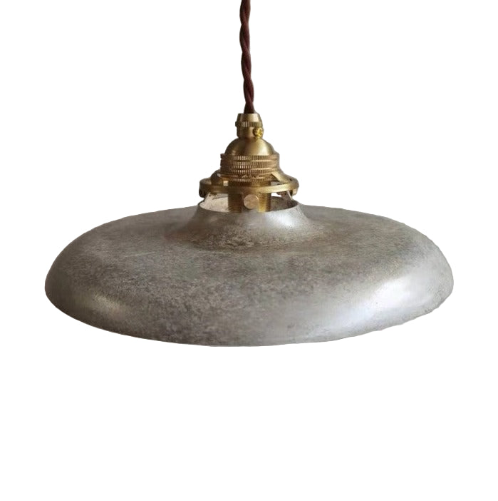 TEAL ENAMEL DOME PENDANT