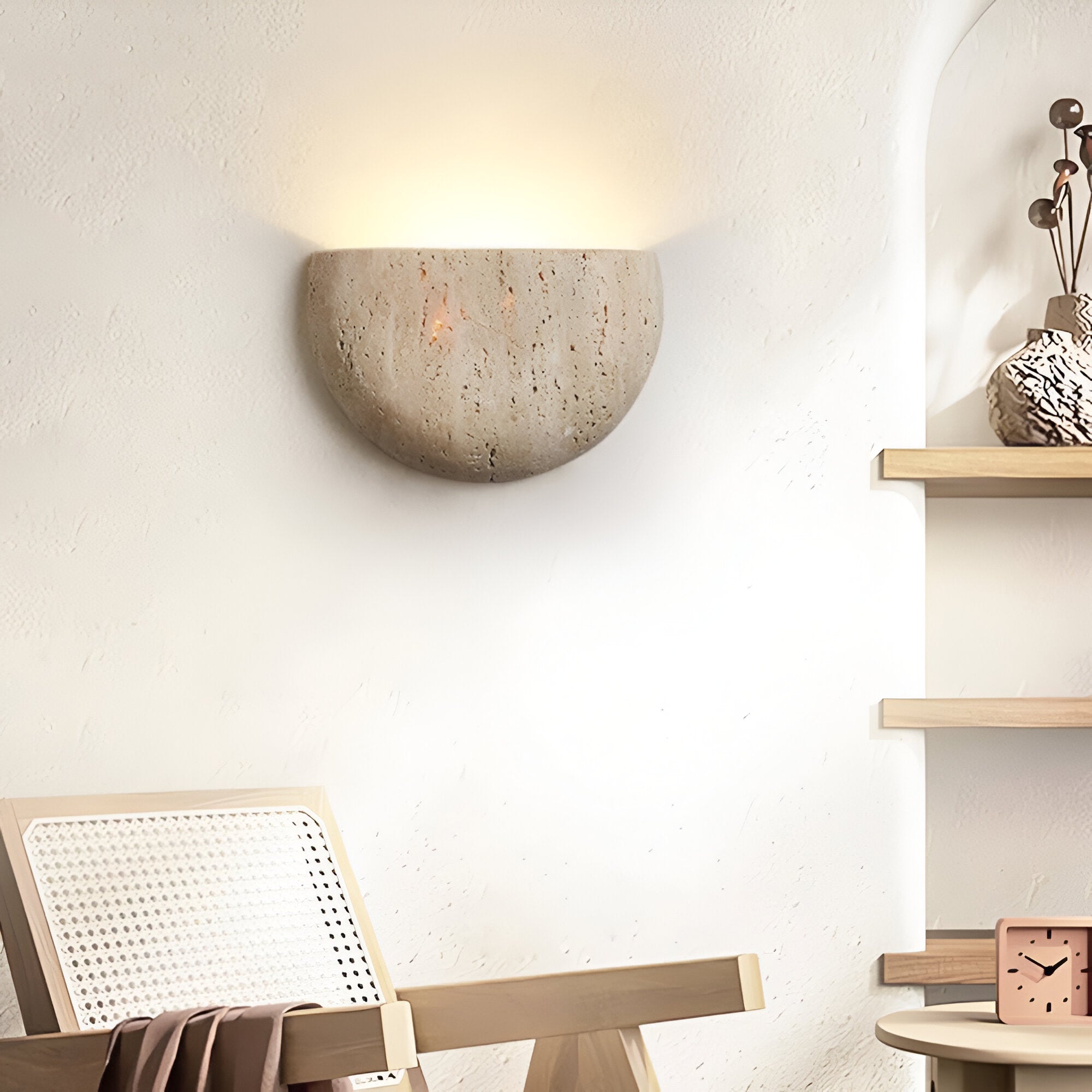 TRAVERTINE ARCH WALL LAMP