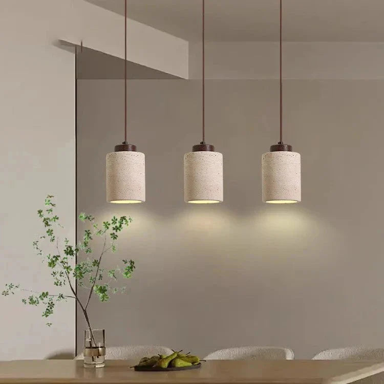 TRAVERTINE DRUM PENDANT