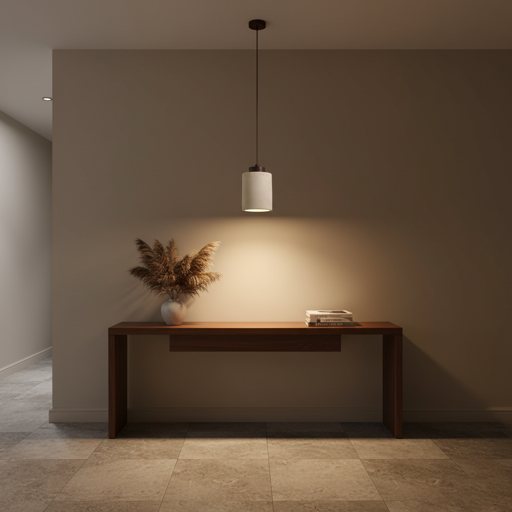 TRAVERTINE DRUM PENDANT