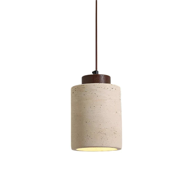 TRAVERTINE DRUM PENDANT