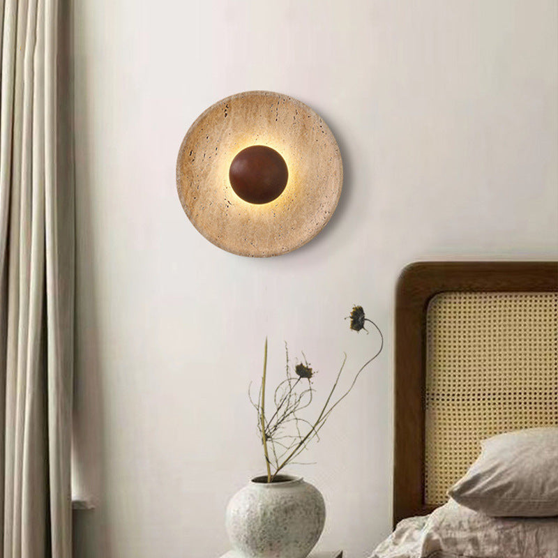 TRAVERTINE RING WALL LAMP