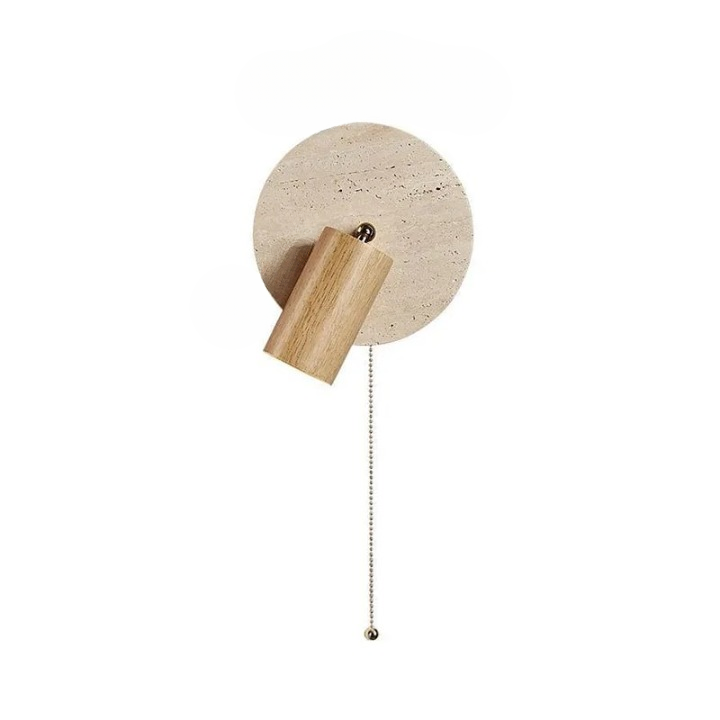 TRAVERTINE ROTATING BEDSIDE LAMP
