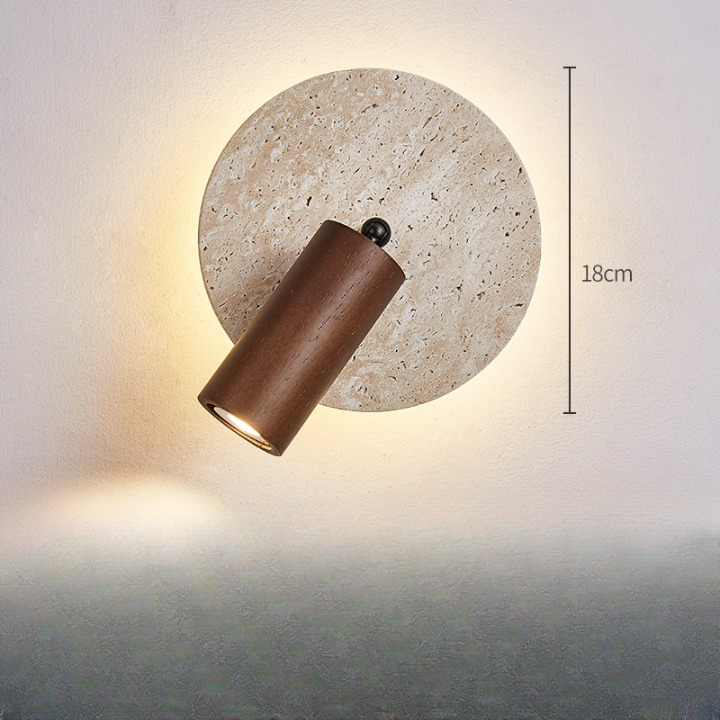 TRAVERTINE ROTATING BEDSIDE LAMP