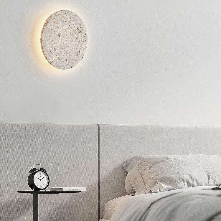 TRAVERTINE ROUND WALL LAMP