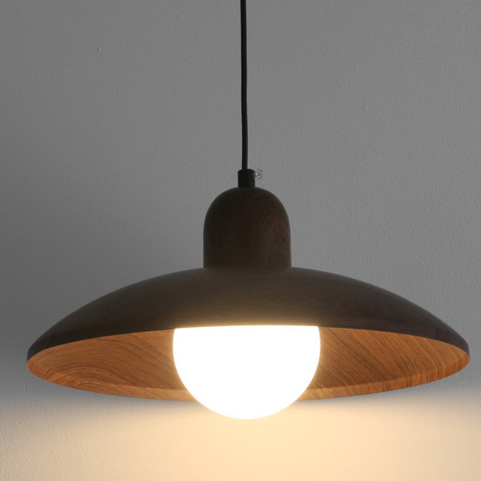 WALNUT SAUCER DISC PENDANT